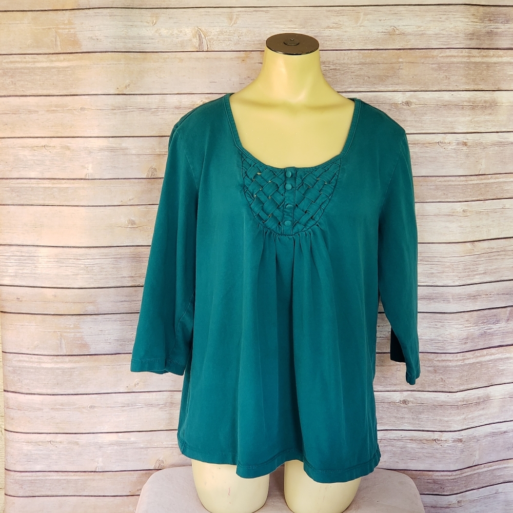 Teal Top with Designed Front